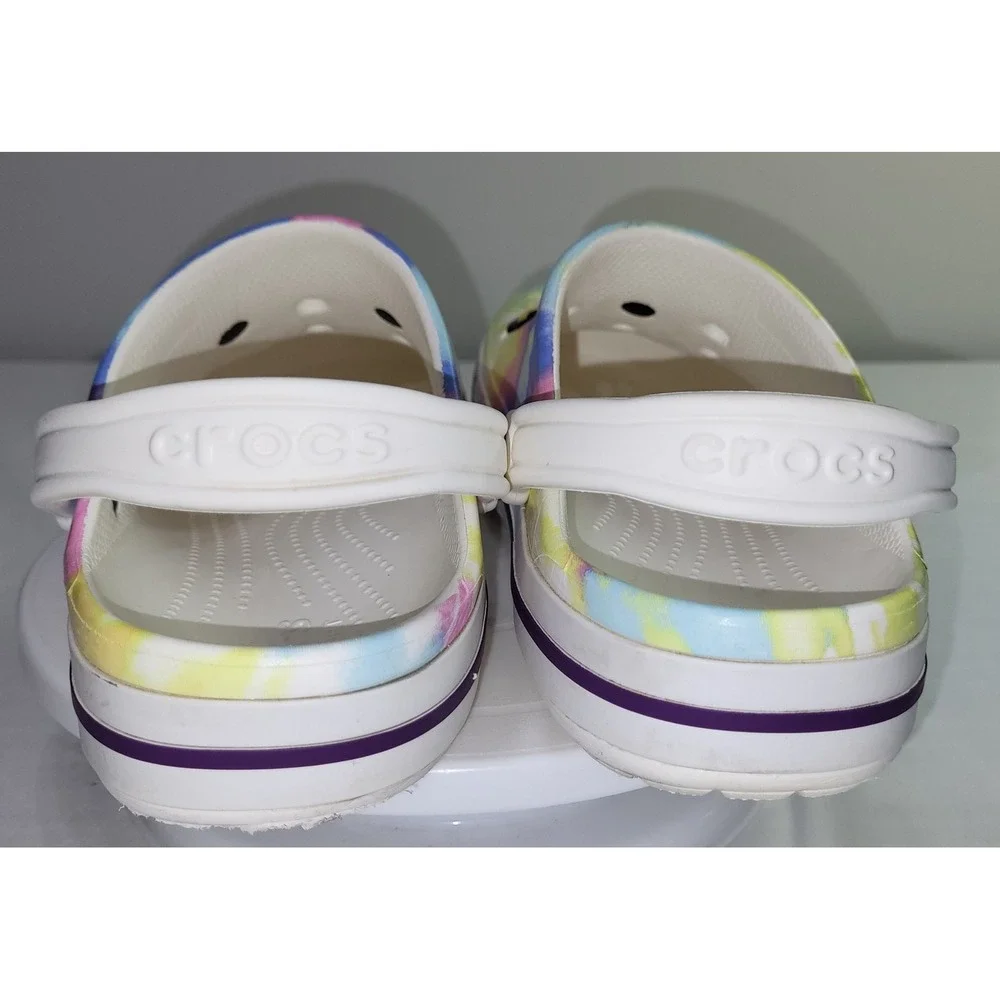 Crocs Crocband Clogs Tie Dye Multi Color Pastel Jibbitz Charms Mens 10 Womens 12